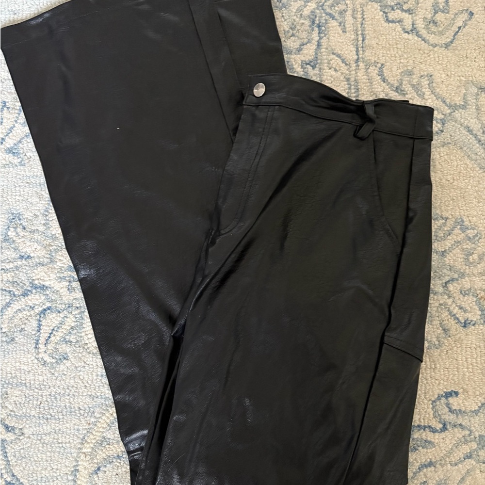 Princess Polly faux leather flare pants